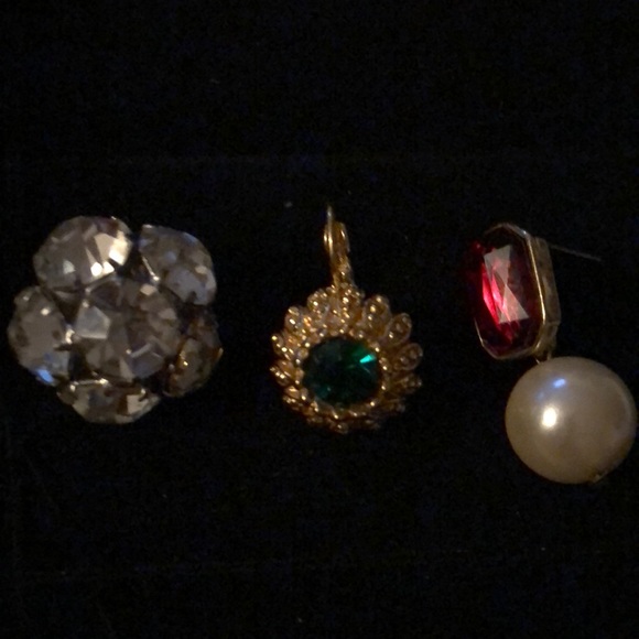 Antique earrings clip on crystal 1940 early cute - Picture 4 of 8